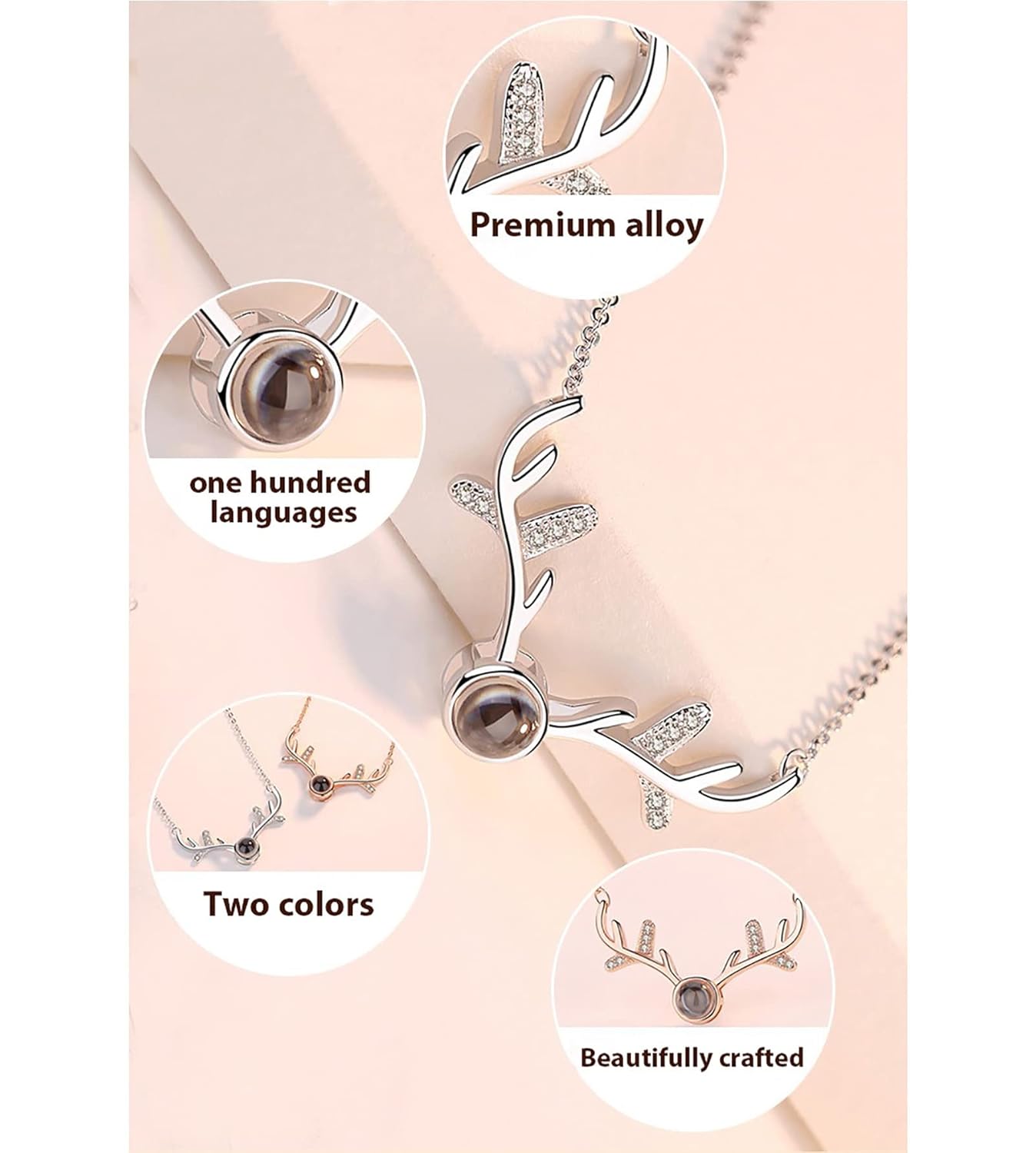 I love You Projection Necklace 100 Languages