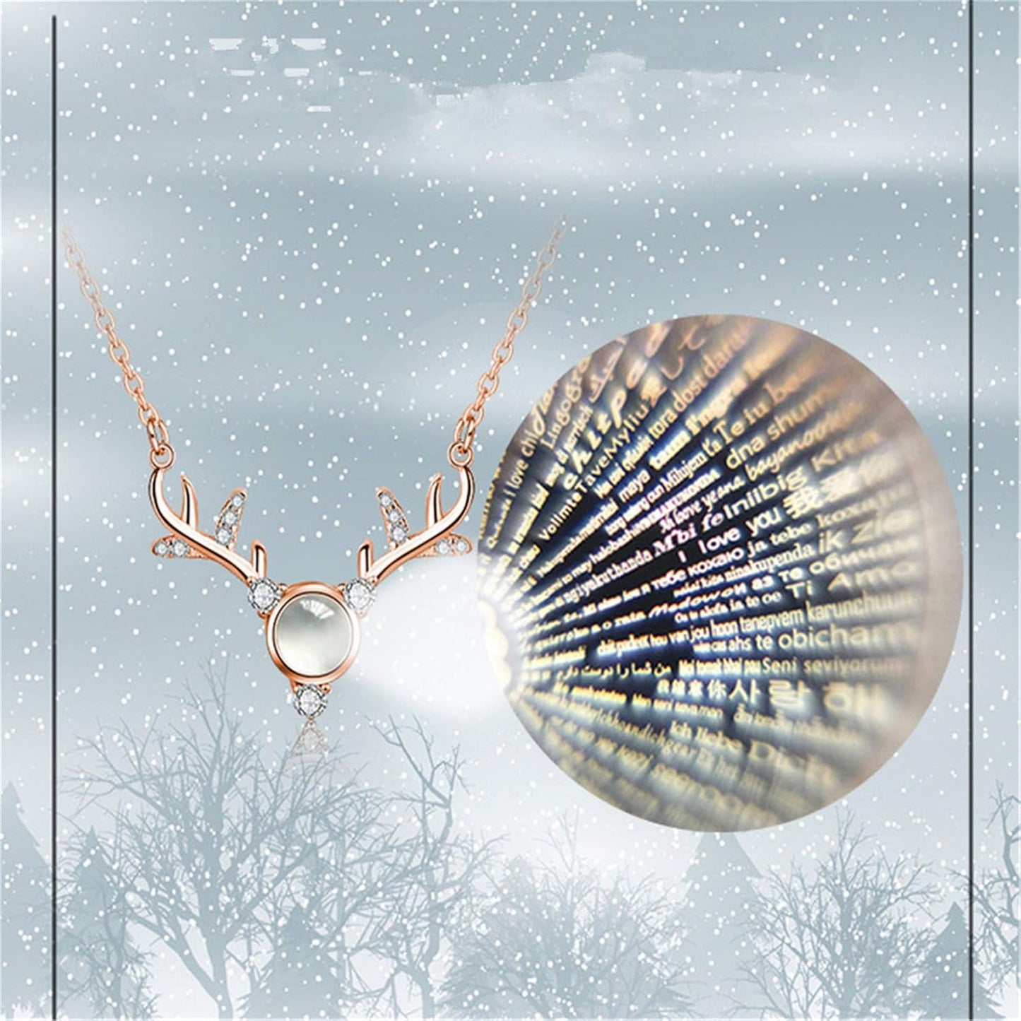 I love You Projection Necklace 100 Languages