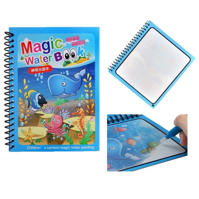 8 Pages Invisible Ink Magic Water Book With Pen (random Design )
