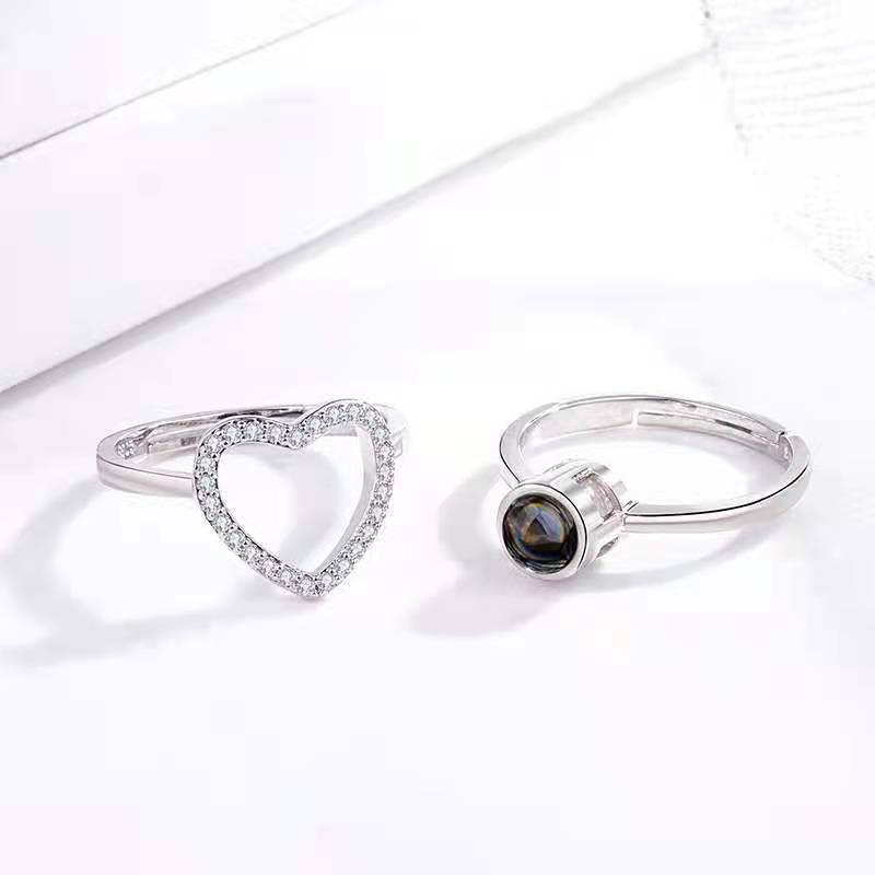 100 languagesi love you heart design Golden color ring