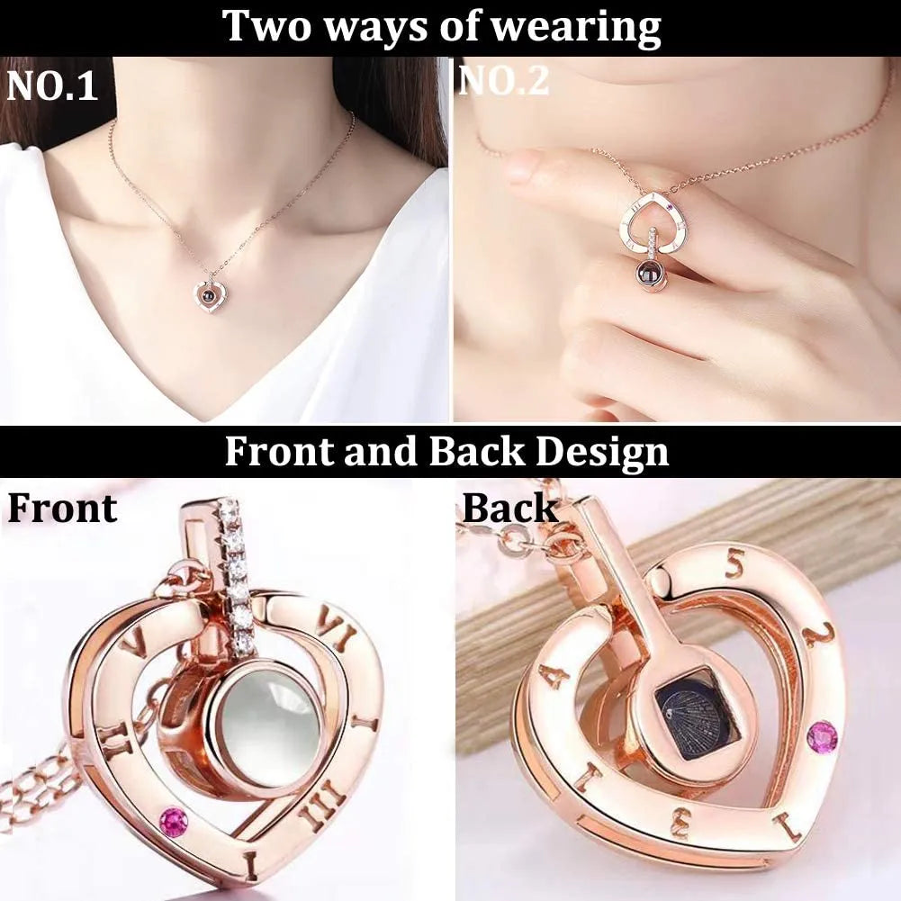 I love You heart Necklace 100 Languages